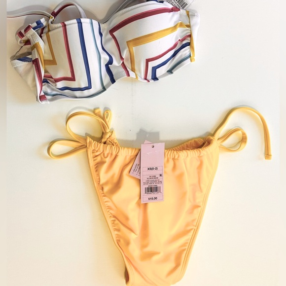 Wild fable Canary Yellow Adjustable String Bikini Bottom XS (0-2) - Picture 8 of 9